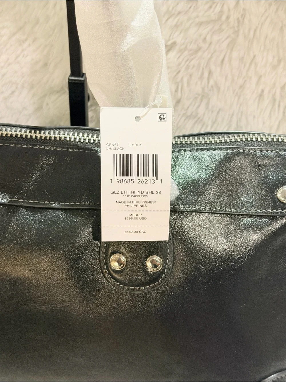 Coach Rhyder Satchel Bag 38 silver/ black NWT